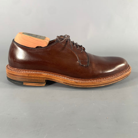 ALDEN Size 7 Brown Burgundy 99026 Leather Lace Up Shoes