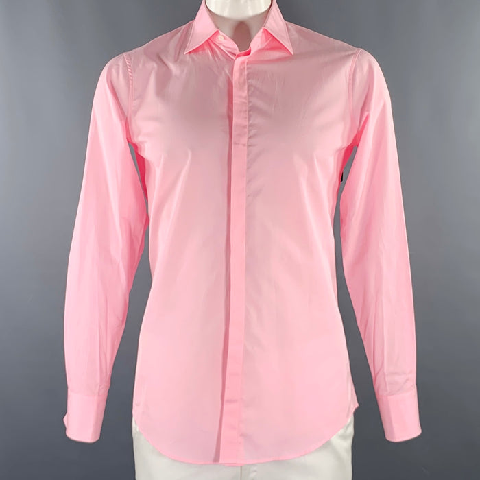 DSQUARED2 2019 Size M Pink Cotton Button Up Long Sleeve Shirt