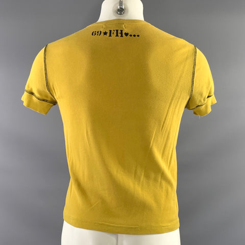 THE FREDERIC HOMS OWNWEAR Size M Yellow Graphic Crew Neck T Shirt