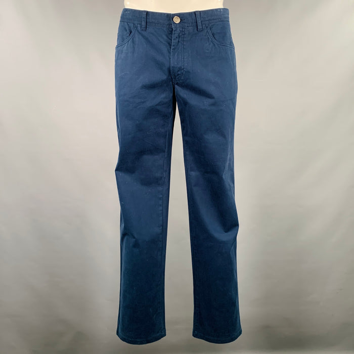 BRIONI Size 34 Navy Cotton Blend Jean Cut Casual Pants