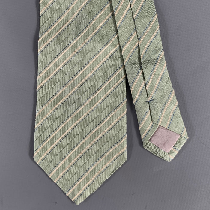 ISSEY MIYAKE Tan Mint Diagonal Silk Tie
