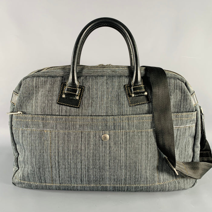 PAUL SMITH Grey Black Heather Canvas Crossbody Bag