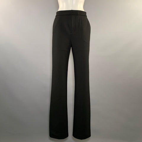 ATM Size 4 Black Polyester Blend Flat Front Dress Pants