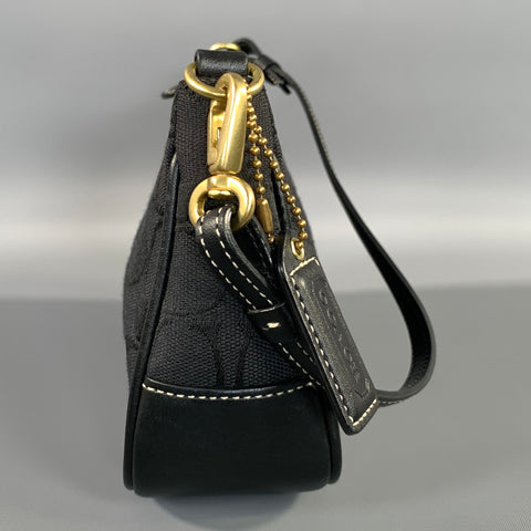 COACH Black Gold Monogram Mini Handbag