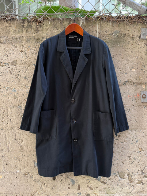 ENFANTS RICHES DEPRIMES ERD FW2016 XL Black Graphic Cotton Notch Lapel Coat
