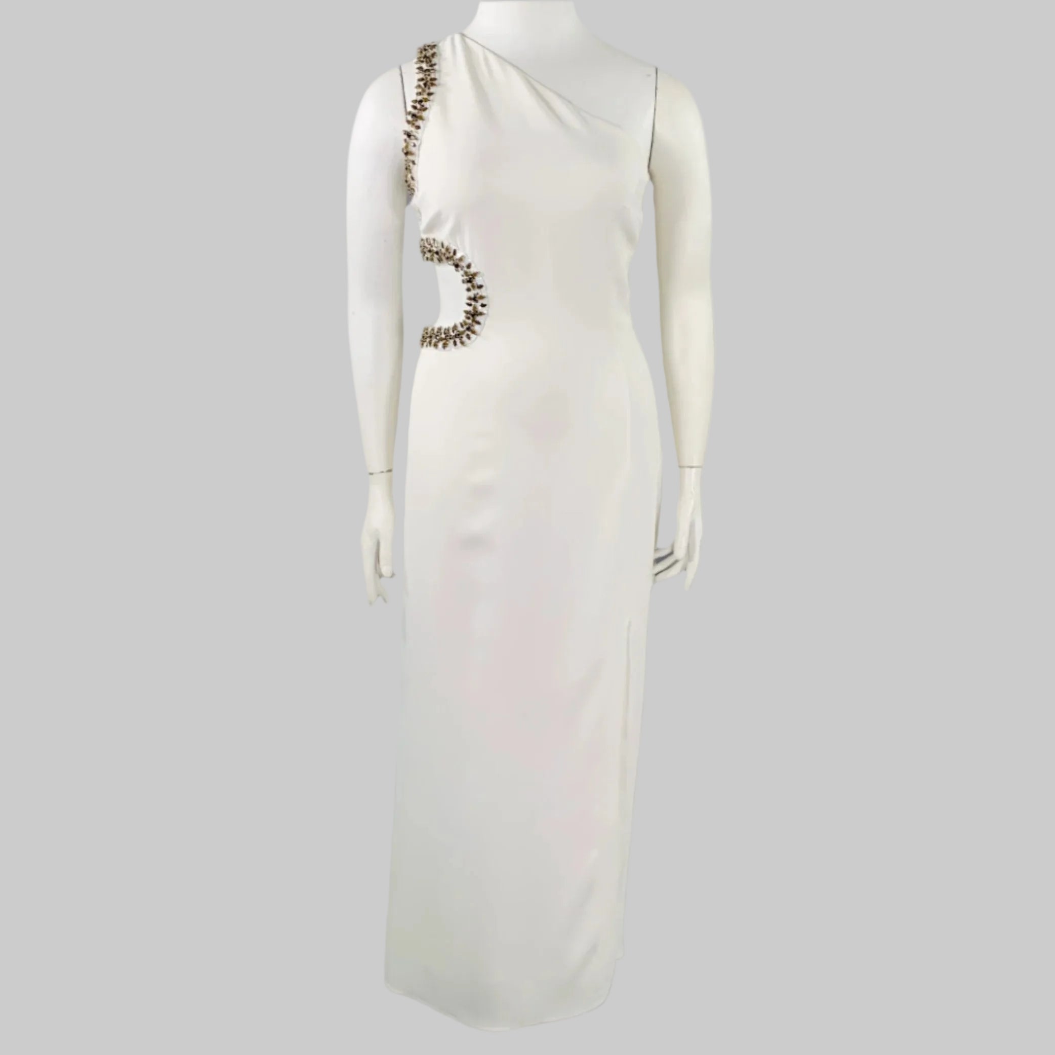 ROBERTO CAVALLI Size 12 Cream Viscose Blend Rhinestones Evening Gown – Sui  Generis Designer Consignment