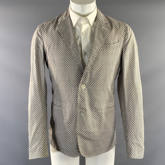 ALEXANDER MCQUEEN Chest Size 38 White Black & Red Skulls Cotton Sport Coat