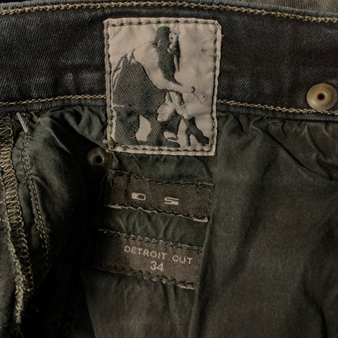 DRKSHDW Size 34 Black Cotton Blend Waxed Jeans