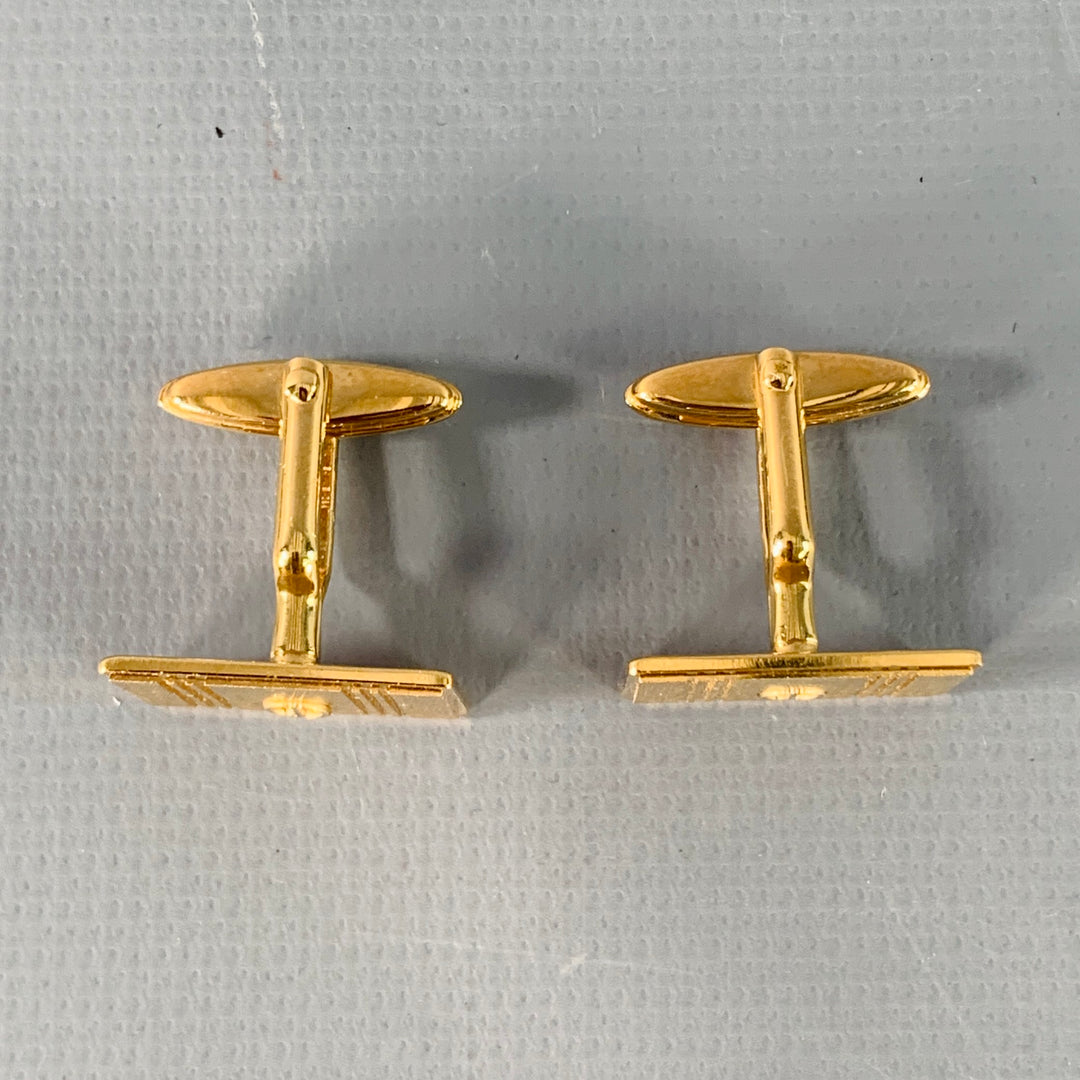 DUNHILL Gold Engraved Metal Monogram Cuff Links