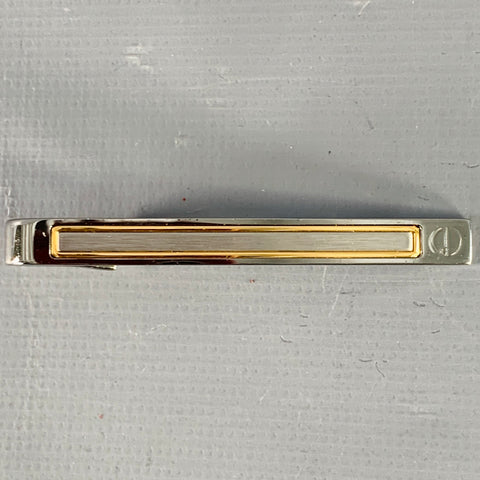 DUNHILL Vintage Silver Gold Metal Tie Clip
