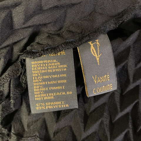 VANITE COUTURE Size M Black Polyester Spandex Pleated Cardigan