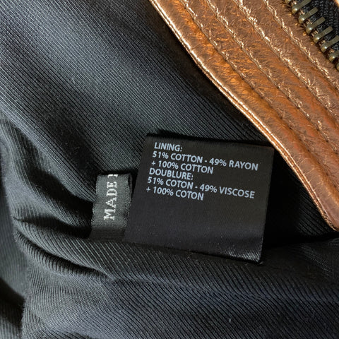 HAIDER ACKERMANN Size L Black Copper Metallic Leather Zip Up Jacket