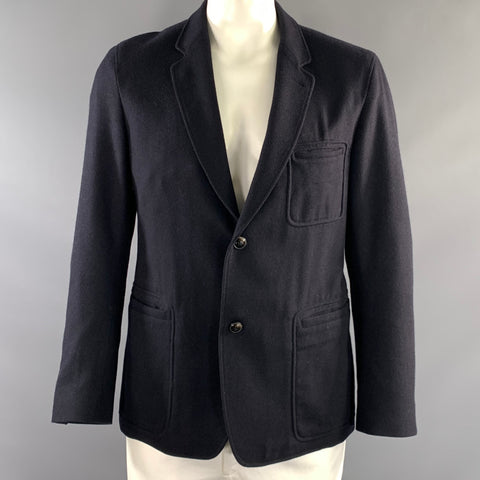 ADAM KIMMEL Chest Size XL Navy Wool & Nylon Blazer Jacket