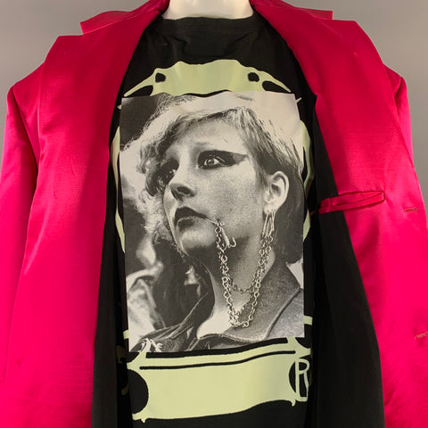 RAF SIMONS S/S2019 Size 36 Pink Wool & Silk Oversized Coat