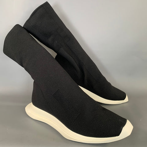 DRKSHDW Size 9 Black White Nylon Pull On Boots