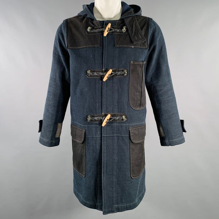 KAPITAL Size M Indigo Woven Cotton Hooded Coat