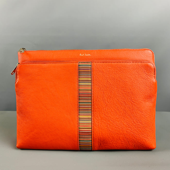 PAUL SMITH Bolsos porta documentos de cuero macizo naranja