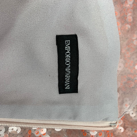 EMPORIO ARMANI Size 0 Orange Polyester Sequined A-Line Dress
