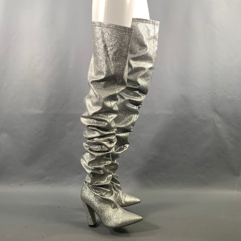 MARCELL VON BERLIN Size 11 Silver Metallic Pull On Boots