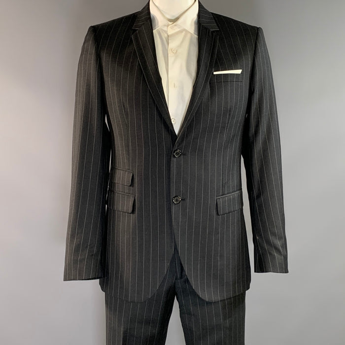 NEIL BARRETT Chest Size XL Grey Pinstripe Wool Notch Lapel 34 35 Suit