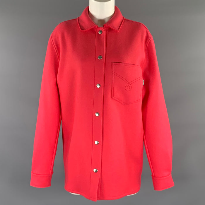 MOSCHINO JEANS Size 6 Pink Wool Polyamide Snaps Shirt