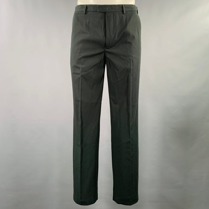 DRIES VAN NOTEN Size 36 Black Cotton Flat Front Casual Pants
