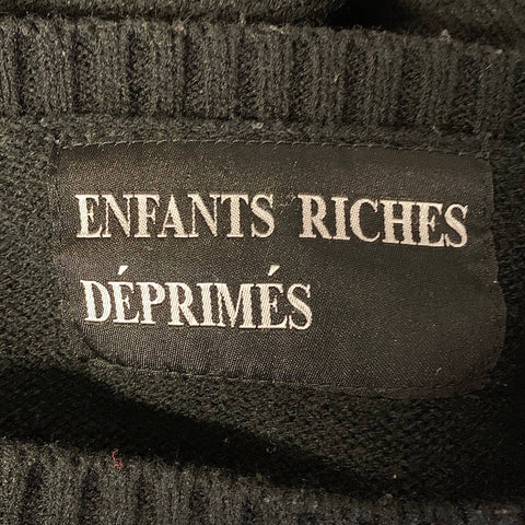 ENFANTS RICHES DEPRIMES FW2016 M Black White Knitted Wool Crew Neck Sweater