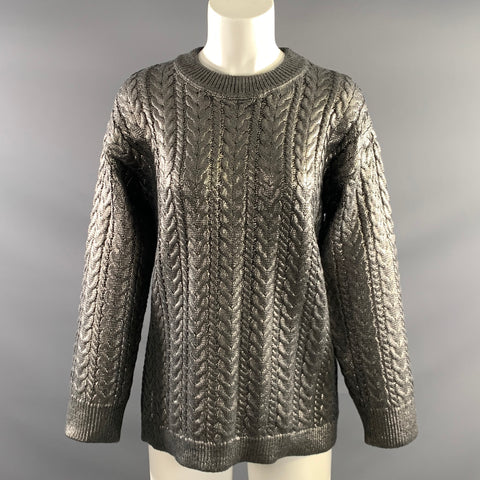 JASON WU Size S Grey Polyester Blend Metallic Crew Neck Sweater Womens