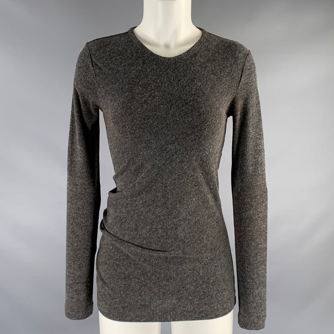 ALEXANDER WANG Size S Grey Polyester Blend Heather Long Sleeve Casual Top