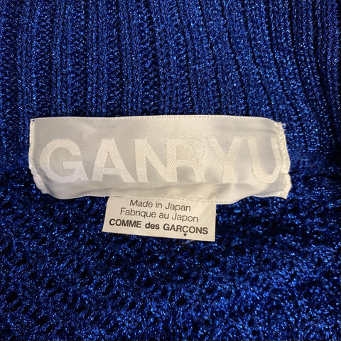 GANRYU AD2012 Size XL Blue Metallic Polyester Knit Coat