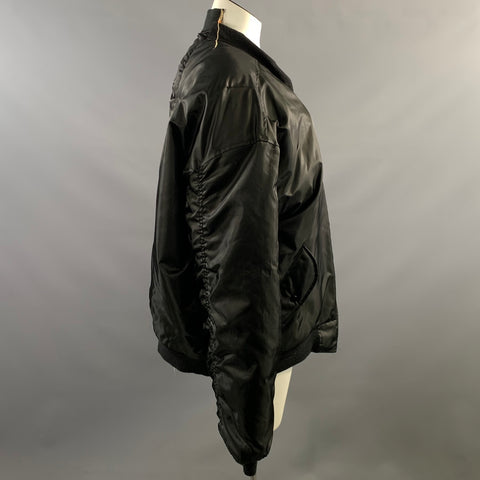 VETEMENTS FW2017 Size XXXXL Black Orange Polyamide Bomber Jacket