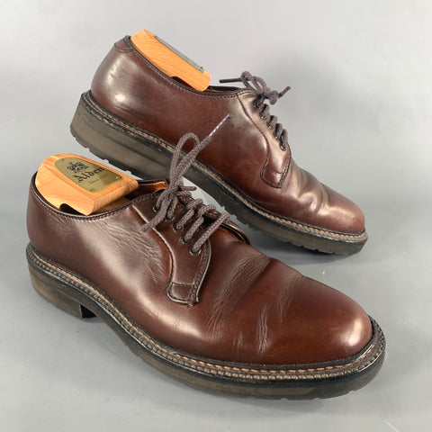 ALDEN Size 7 Burgundy Brown 9432S Leather Lace Up Shoes
