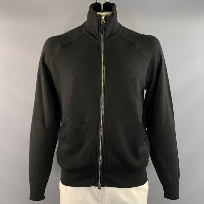 TOM FORD Size 44 Black Viscose Polyamide Zip Up Jacket