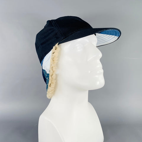 KAPITAL Size 7 1/2 Indigo Mixed Fabrics Patchwork Cotton Hat