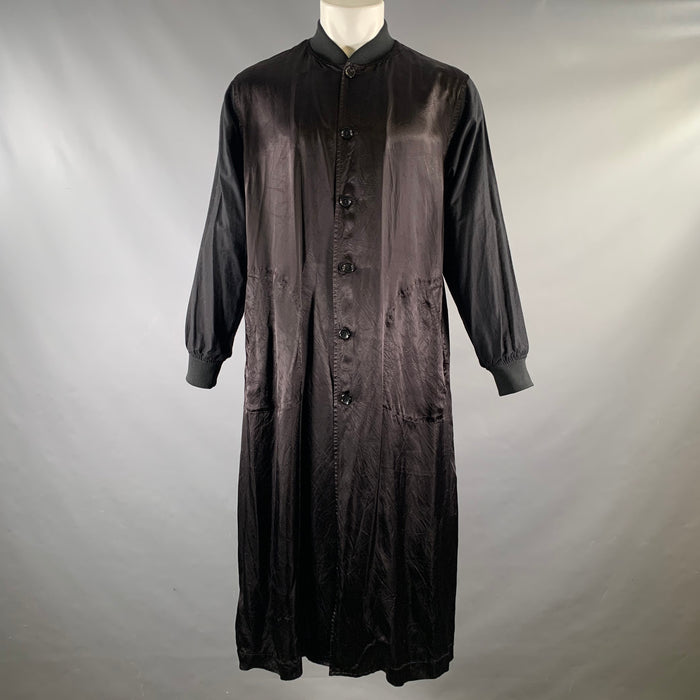 CDG X COMME des GARCONS Size M Black Cupro / Cotton Buttoned Coat