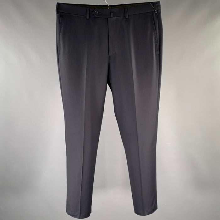 ERMENEGILDO ZEGNA Size 34 Navy Wool Zip Fly Dress Pants