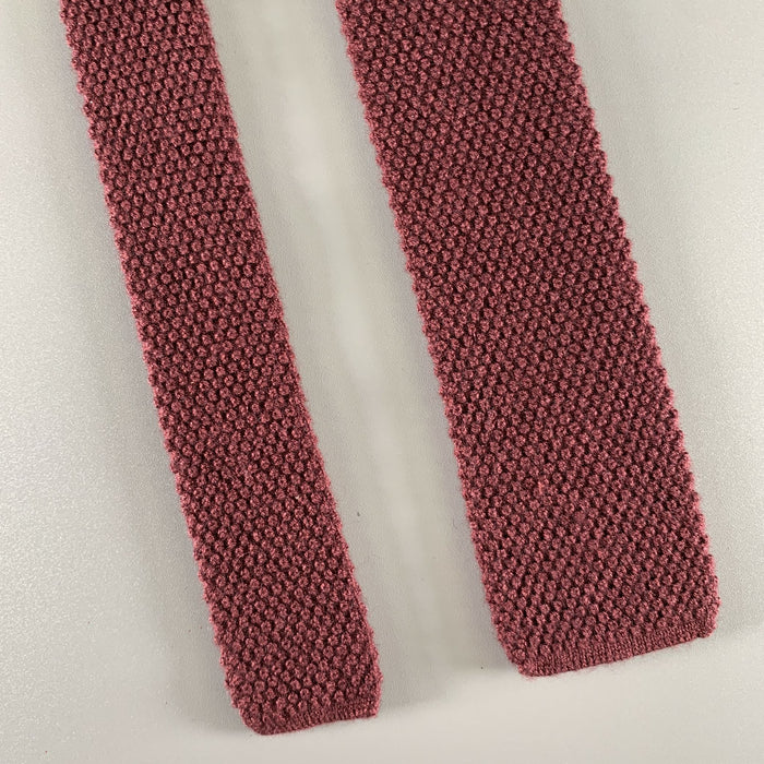 TOM FORD Burgundy Knitted Silk Cashmere Tie