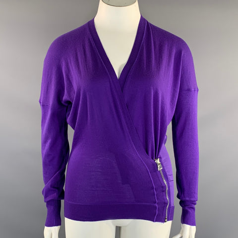 TOM FORD Size L Purple Cashmere Zip Up Cardigan Womens