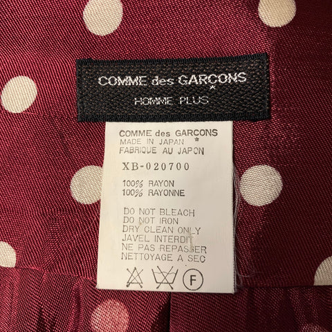 COMME des GARCONS HOMME PLUS Size L Burgundy Cream Polka Dot Long Sleeve Shirt