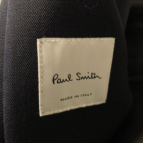 PAUL SMITH Size M Navy Wool & Cotton Overcoat Coat