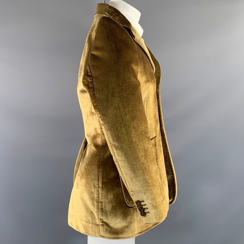 VETEMENTS F/W2017 Chest Size M Gold Velvet Polyester Cotton Notch Lapel Sport Coat
