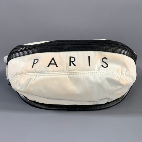 KENZO White Black Logo Nylon Fanny Pack