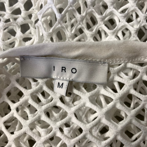 IRO Size M White Mesh Viscose & Elastane Crew Neck Tank Top