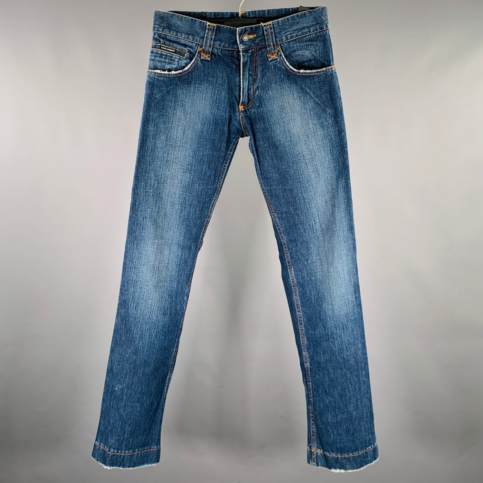 DOLCE & GABBANA Size 28 Blue Contrast Stitch Cotton Jeans
