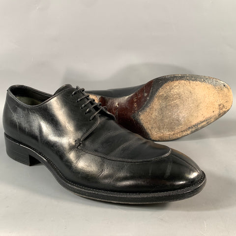 TOM FORD Size 11 Black Leather Lace Up Shoes