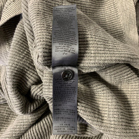 JOHN VARVATOS Size L Grey Ribbed Cotton Textured Pullover