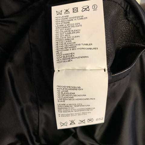 VIKTOR & ROLF Chest Size 38 Size S Black Knit Leather Bomber Jacket
