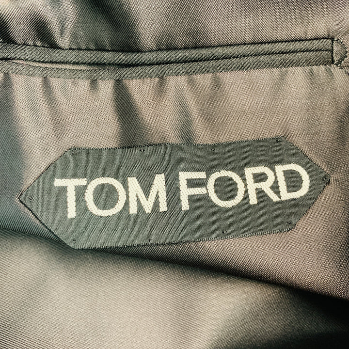 TOM FORD Size 38 Grey Wool Peak Lapel Sport Coat