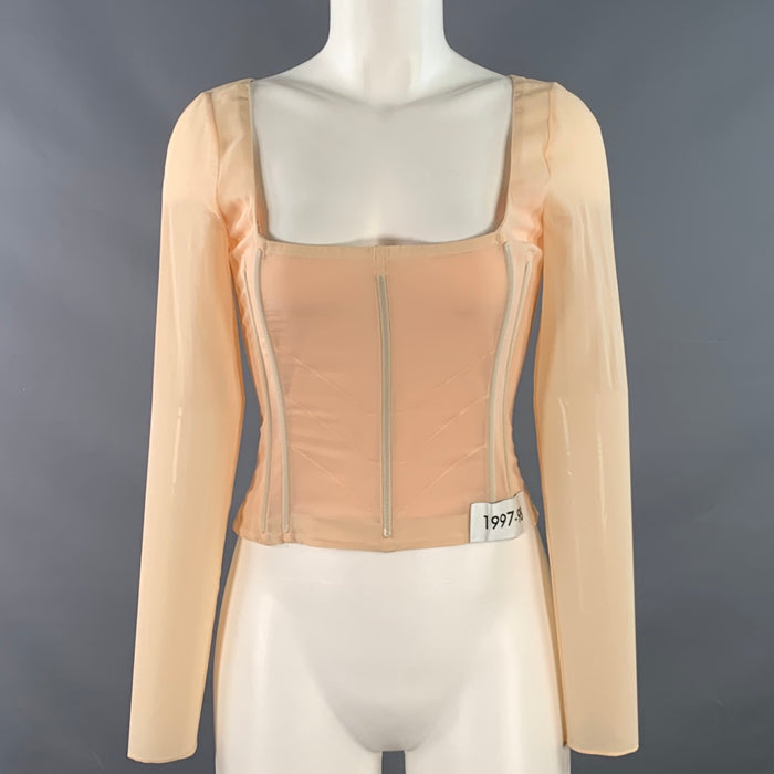 DOLCE & GABBANA SS23 1997-98 Re-issue Size 6 Beige Silk Blend Corset Dress Top