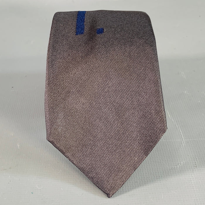 PRADA Black Navy Geometric Silk Skinny Tie